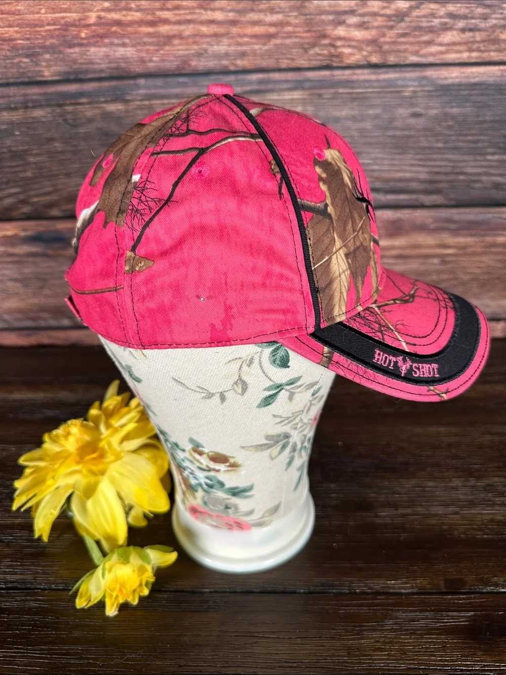 Hot Shot Pink Camouflage Deer Patch Baseball Cap